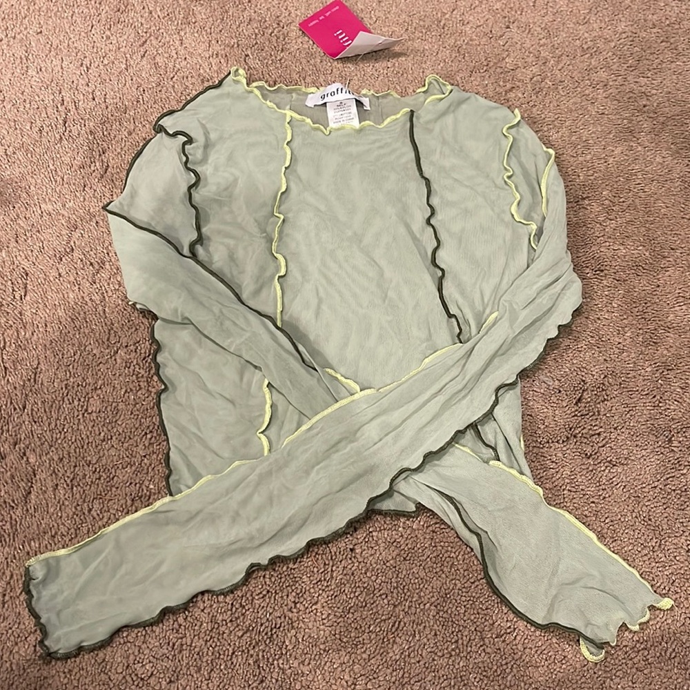 Green mesh top